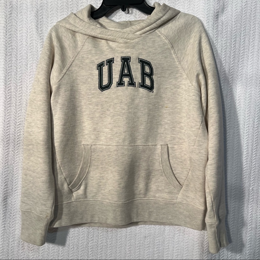 league / cream and green uab hoodie size small